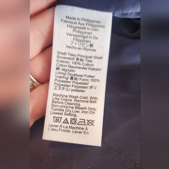 J. Crew Navy Blue Double-Breasted Belted Trench Coat Size 2 - Picture 12 of 12